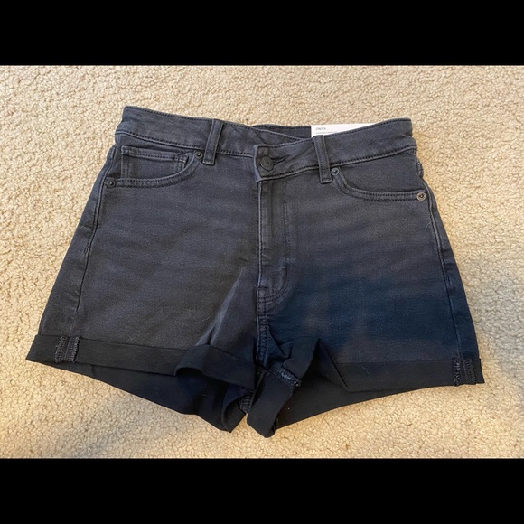 AE Stretch Highest Waist Crossover Denim Mom Short - Picture 1 of 4